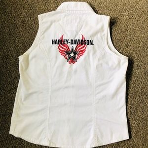 Women’s Harley Davidson white button up
